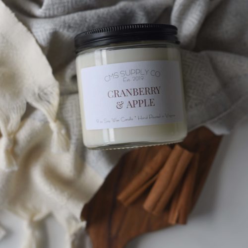 Cranberry & Apple Candle - 16 oz Soy Wax Candle