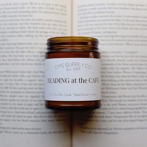 Reading at the Cafe - Bookish Candle - 9oz Soy Wax Candle