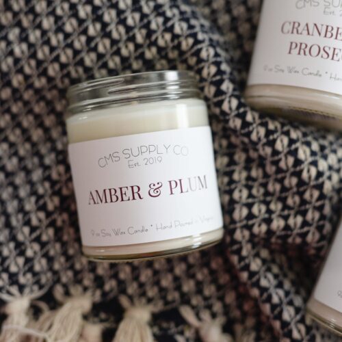 Amber & Plum - 9oz Soy Wax Candle